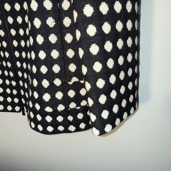 Jones New York Collection Woman Blazer 24W Black White Polka Dot Zip Jacket Line - Picture 4 of 16